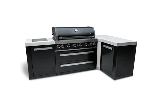 Mont Alpi 805 Black Stainless Steel Island with a 90 Degree Corner